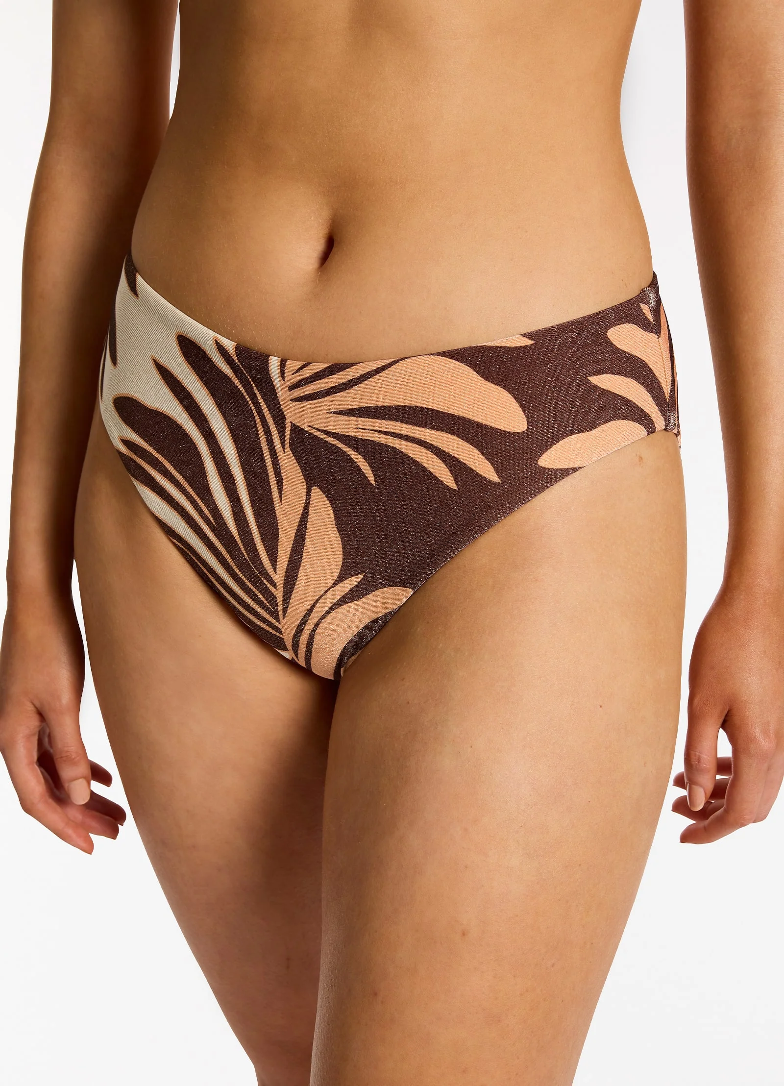 Dahlia Palm Full Coverage Bikini Bottom - Chocolate - Image 5