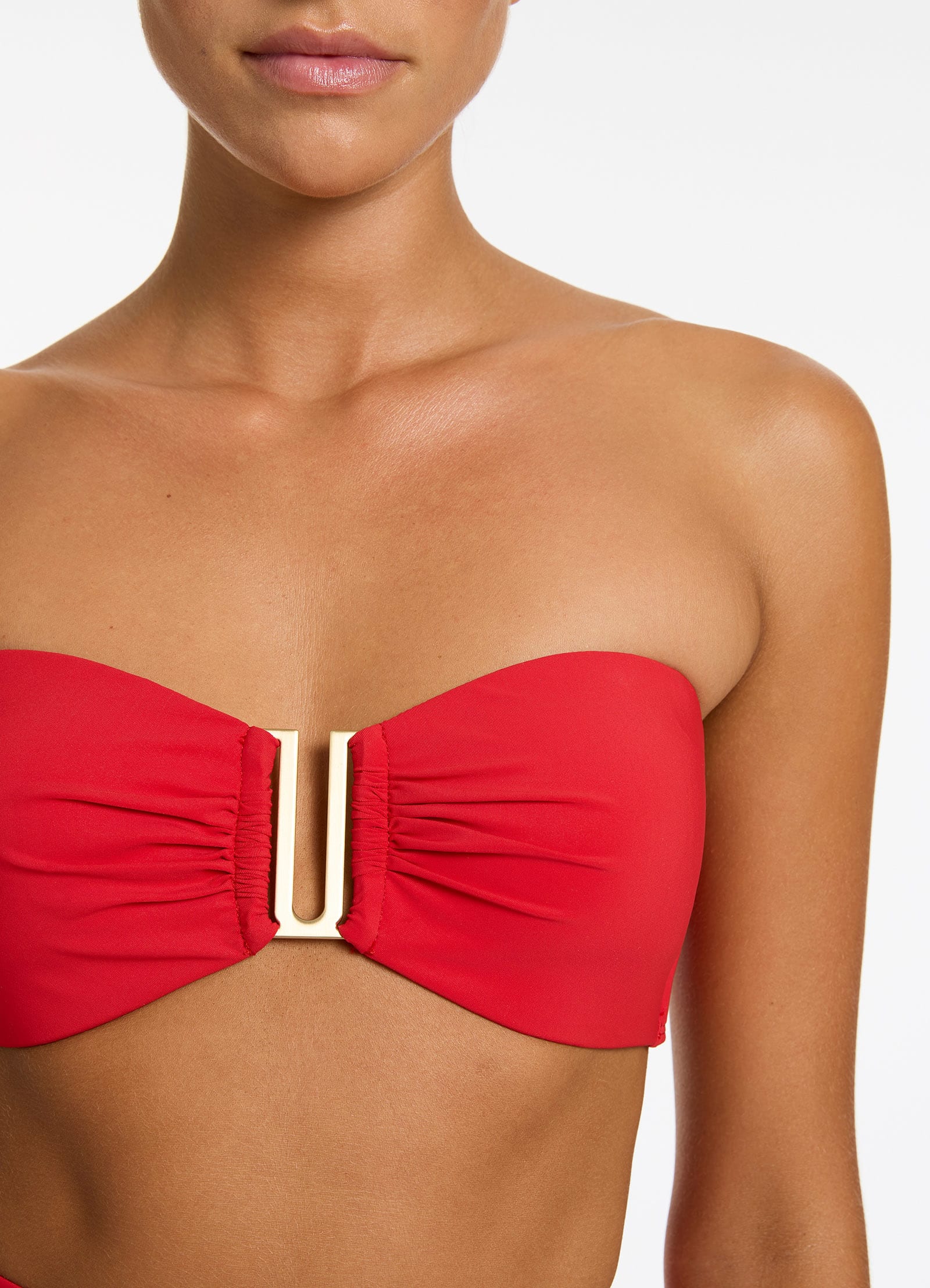 Jetset Bandeau Bikini Top - Rosso - Image 5