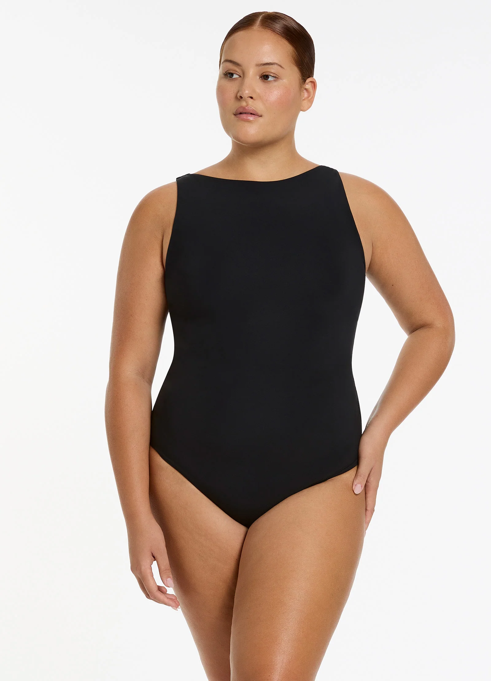 Jetset Boat Neck One Piece - Black - Image 3
