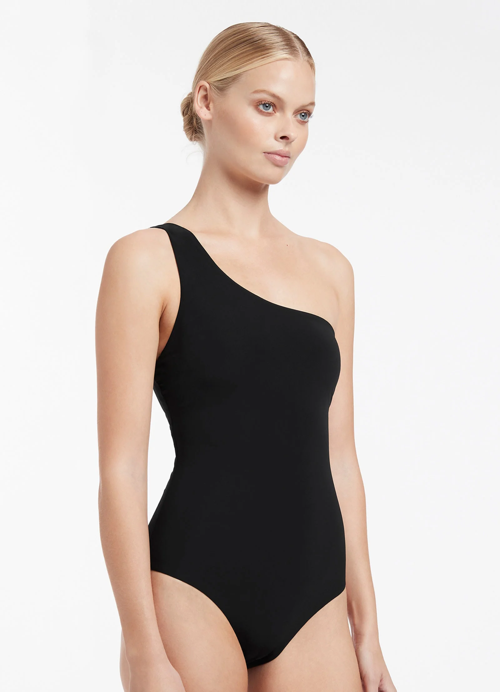 Jetset One Shoulder One Piece - Black - Image 3