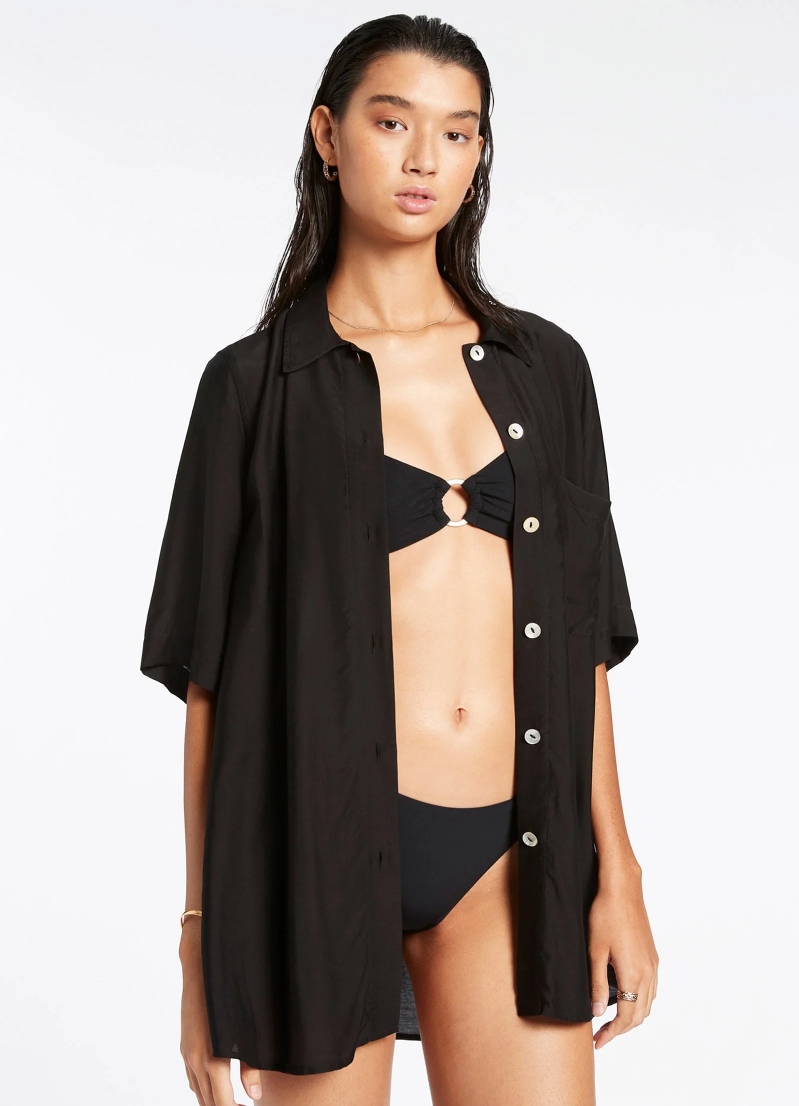 Jetset Short Sleeve Shirt - Black - Image 3