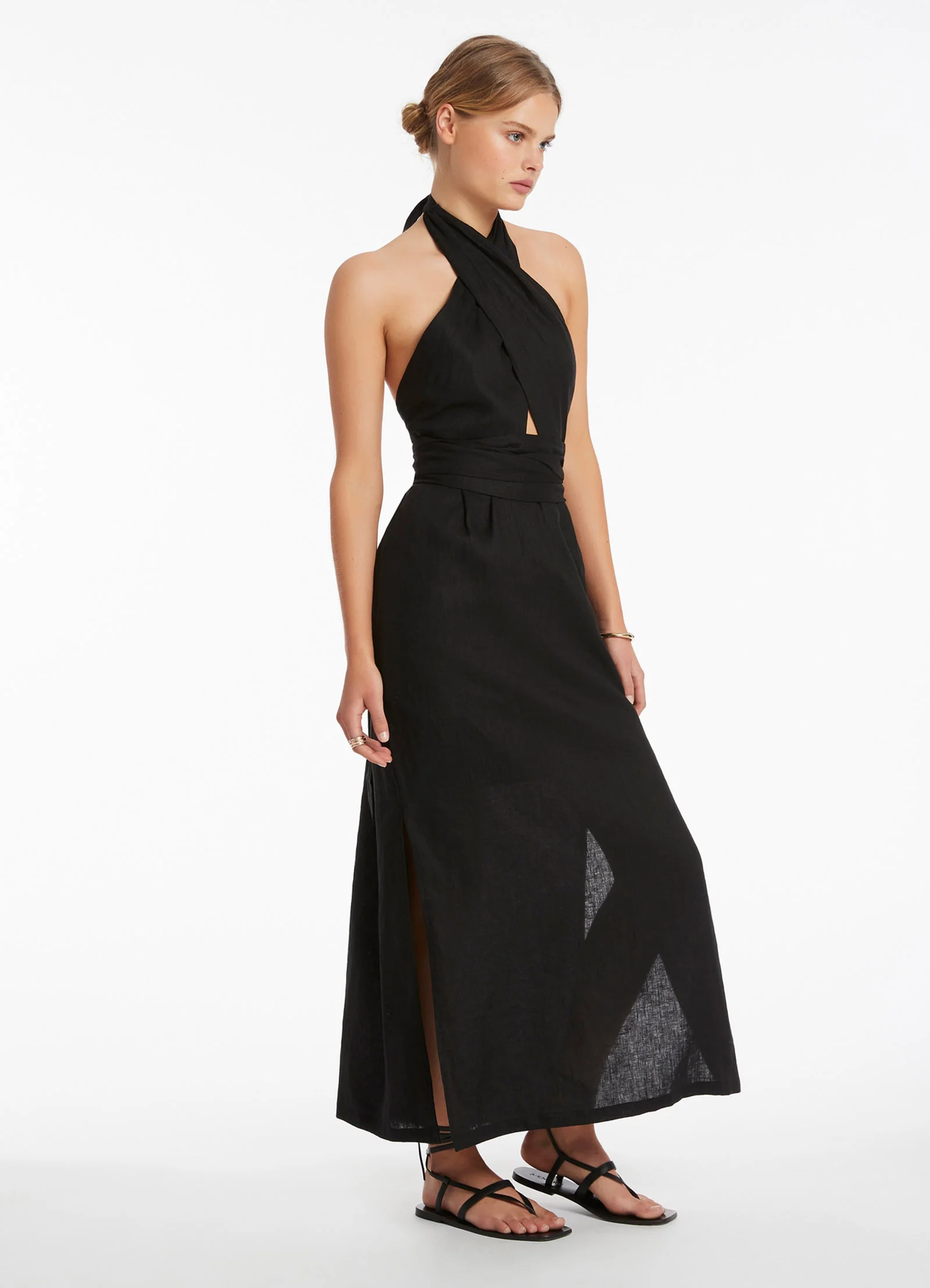 Jetset Wrap Front Dress - Black - Image 3