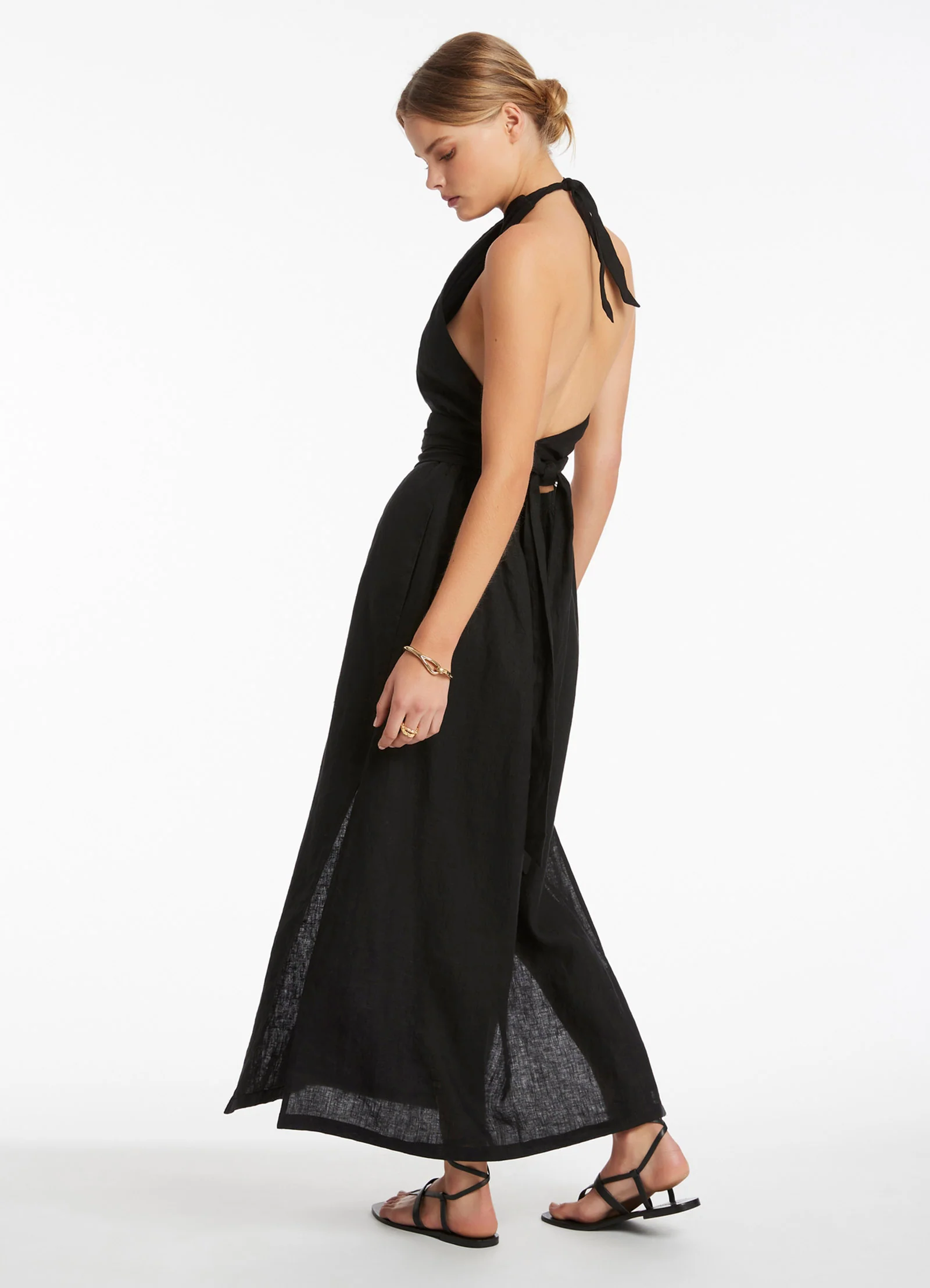 Jetset Wrap Front Dress - Black - Image 4